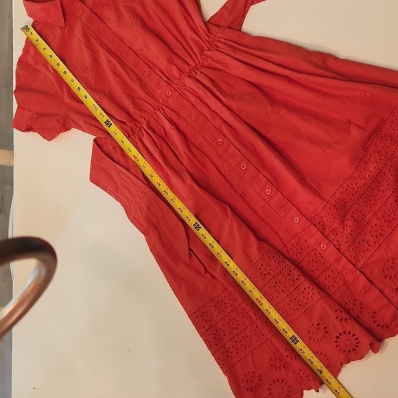 KATE SPADE Orange Eyelet Tie Waist Short Dress small - Picture 11 of 11